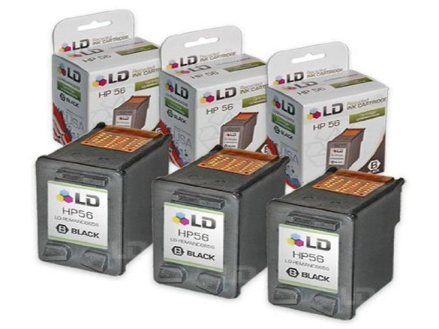 LD Products Remanufactured Ink Cartridge Replacement for HP 56 C6656AN (Black, 3-Pack) Compatible with Deskjet 450 450cbi 450ci 450wbt 5150 5150v...