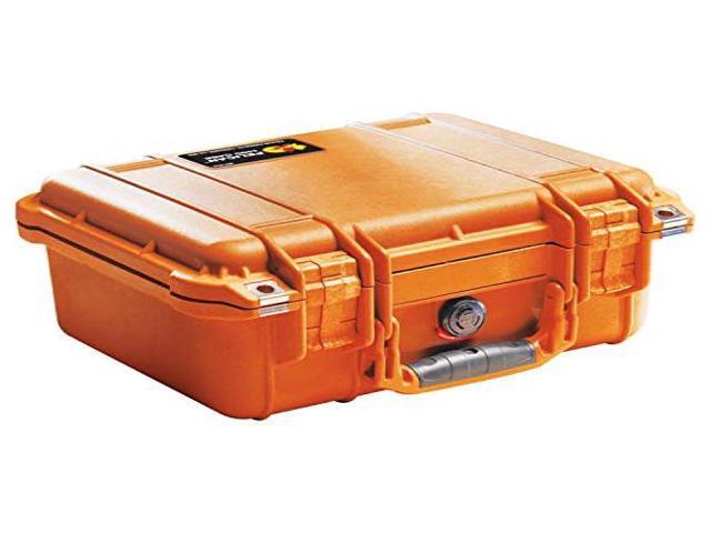 Pelican 1400 Small 13x11x6in Protector Waterproof Carry Case, Orange, No Foam
