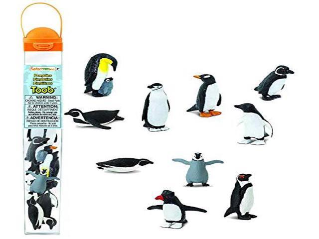 safari ltd penguin toob with 10 fun and flightless figurines, including gentoo, humboldt, chinstrap, rockhopper, galapagos, ade