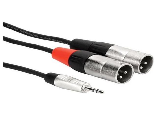 Hosa HMX-006Y Pro Stereo Breakout, REAN 3.5mm TRS to Dual XLR Male, 6ft
