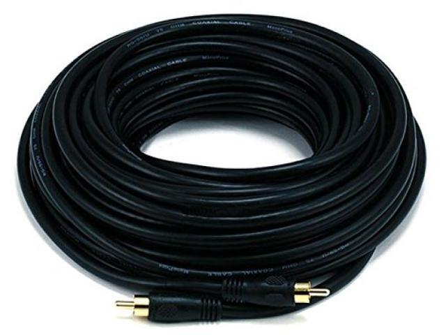 Monoprice 50ft Coaxial Audio/Video RCA Cable M/M RG59U 75ohm (for S/PDIF, Digital Coax, Subwoofer & Composite Video)