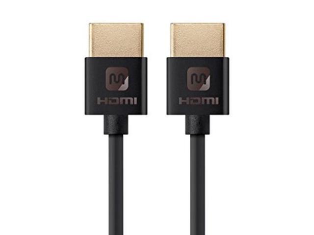 Monoprice HDMI High Speed Cable - 3 Feet - Black, 4K@60Hz, HDR, 18Gbps, 36AWG, YUV 4:4:4 - Ultra Slim Series