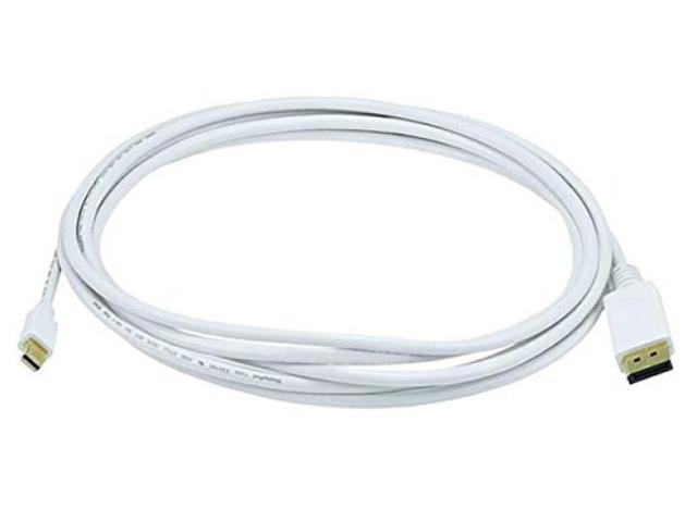 Monoprice Video Cable - 10 Feet - White Gold Plated 32AWG Mini DisplayPort to DisplayPort Cable