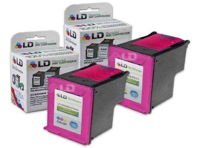 LD Remanufactured Replacement Ink Cartridges for Hewlett Packard CC644WN HP 60XL / 60 High-Yield Tri-Color (2 Pack)