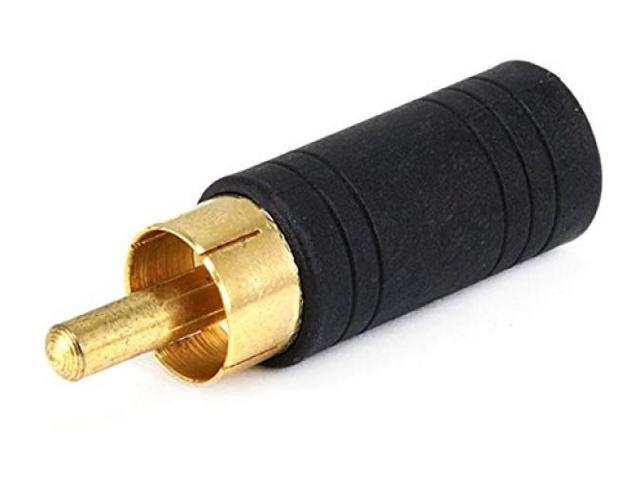 Monoprice RCA Plug to 3.5mm TRS Stereo Jack Adapter, Gold Plated