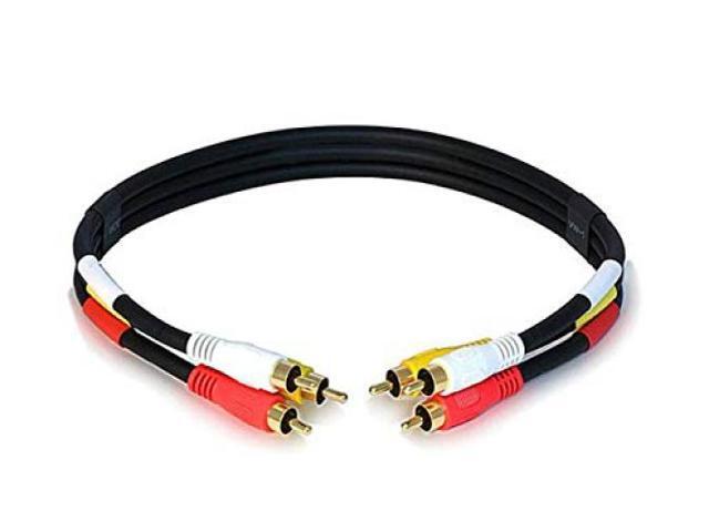 Monoprice RCA Coaxial Composite Video and Stereo Audio Cable, 1.5ft
