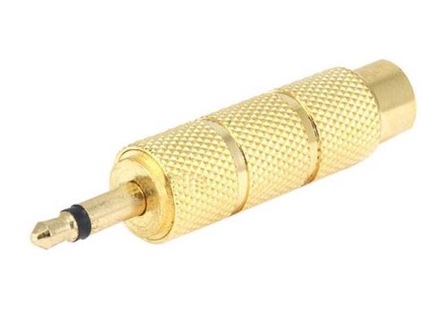 Monoprice Metal 3.5mm Mono Plug to 6.35mm (1/4 Inch) Mono Jack Adaptor - Gold