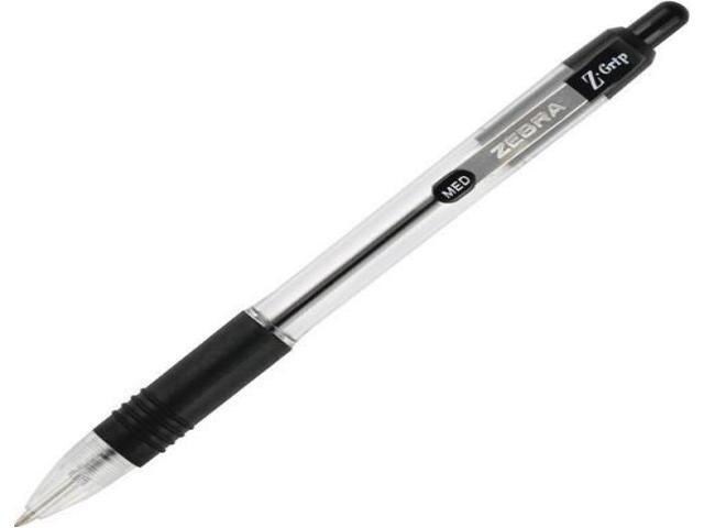 Zebra Z-Grip Retractable Ballpoint Pen Black Ink Medium Dozen 22210