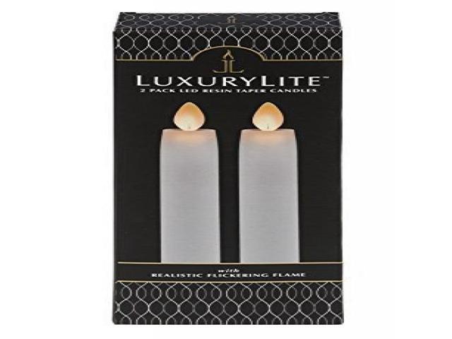 Ganz Remote Ready, Blow-Out Feature White 1 x 8.5 Resin LED Taper Candles, Set of 2