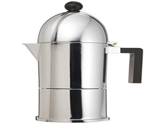 alessi a9095/6 b la cupola 6-cup silver aluminum espresso maker with black handle