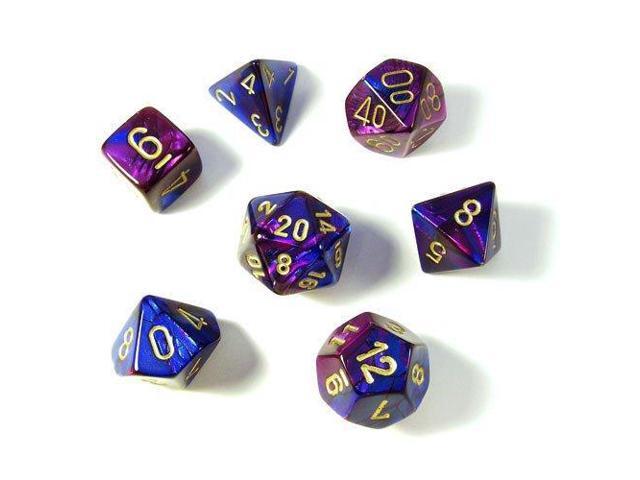 Chessex CHX26428 Dice-Gemini Set, Blue/Purple/Gold