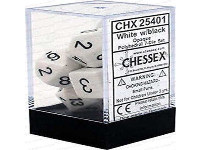 Chessex CHX25401 Dice-Opaque White/Black Set