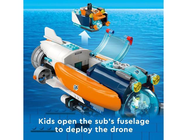 LEGO City Deep-Sea Explorer Submarine 60379 Building Toy Set, Ocean Submarine Playset with Shipwreck Setting, 6 Minifigures and 3 Shark Figures for...