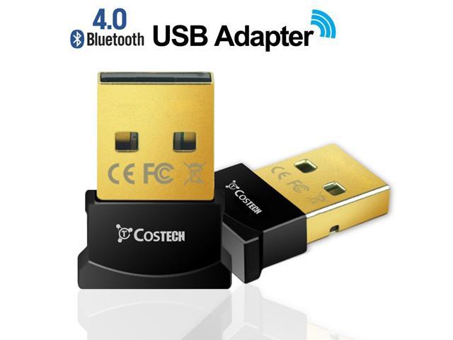 Bluetooth 4.0 USB Adapter, Costech Gold Plated Micro Dongle 33ft/10m Compatible with Windows 10,8.1/8,7, Vista, XP, 32/64 Bit for Desktop, Laptop.