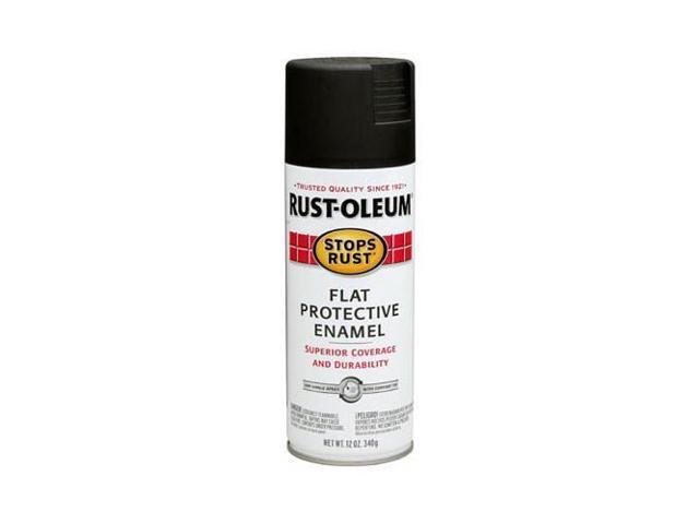 Rustoleum 7776830 Rust Preventive Protective Enamel Spray Paint, 12 oz Aerosol Can, Flat