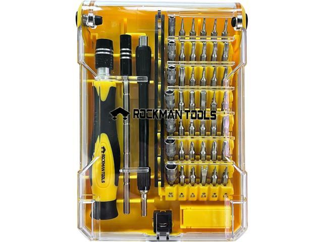 Rockman Tools Basics 45 PCS Precision Screwdriver Bit Set- 1PC Precision Bits Driver, 1PC 120mm Precision Magnetic Holder, 1PC 120mm Precision...