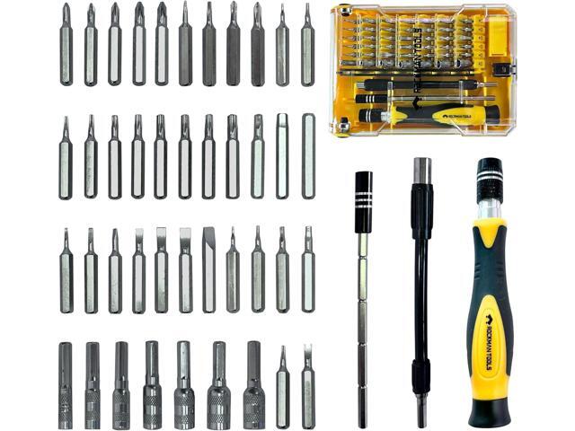Rockman Tools Basics 45 PCS Precision Screwdriver Bit Set- 1PC Precision Bits Driver, 1PC 120mm Precision Magnetic Holder, 1PC 120mm Precision...