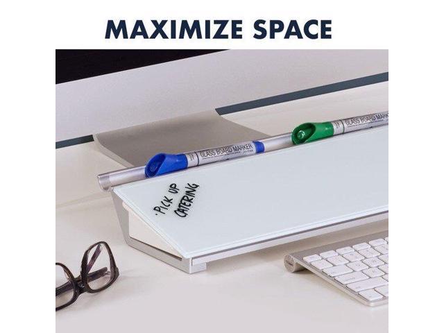 Quartet Glass Dry Erase Desktop Computer Pad 18 x 6 White GDP186