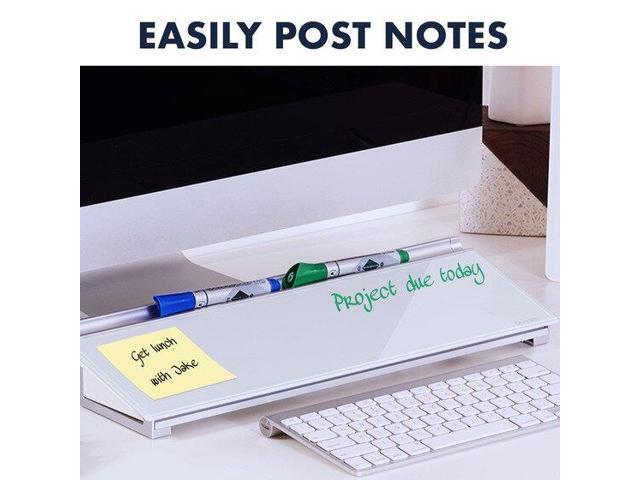Quartet Glass Dry Erase Desktop Computer Pad 18 x 6 White GDP186