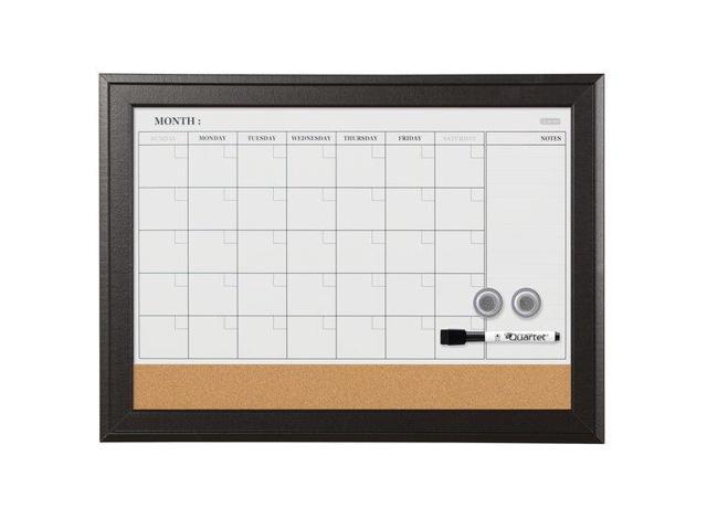 Quartet Combination Magnetic Whiteboard Calendar & Corkboard 23x17 Black