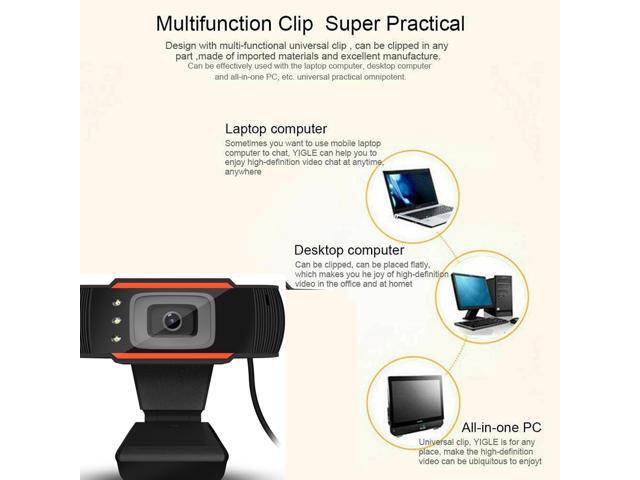 Webcam USB HD 480P Camera 3 LED Web Cam 360 Degree Rotatable For Skype Computer With Mic PC Laptop Drop Shop