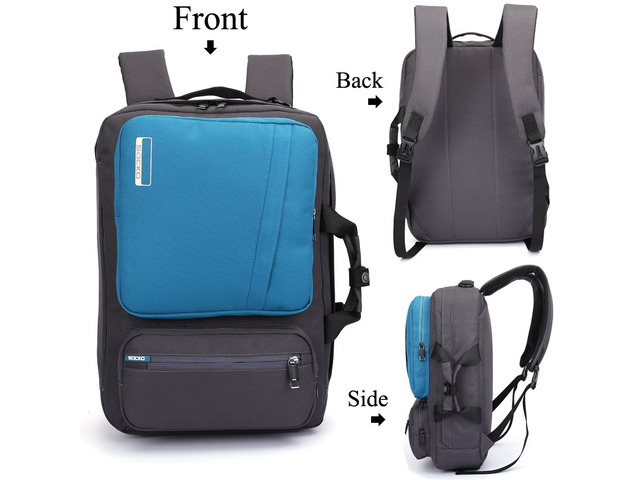 Jansicotek SOCKO 17 Inch Laptop Backpack with Side Handle and Shoulder Strap for Up to 17 Inches Laptop Notebook Computer,Gray+Blue