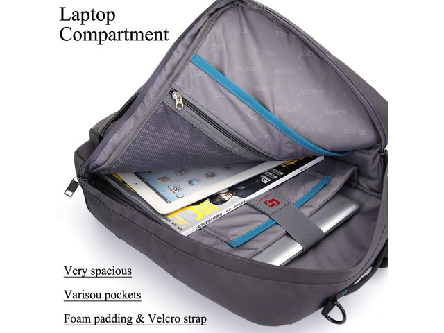 Jansicotek SOCKO 17 Inch Laptop Backpack with Side Handle and Shoulder Strap for Up to 17 Inches Laptop Notebook Computer,Gray+Blue