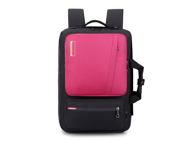 Jansicotek SOCKO 17 Inch Laptop Backpack with Side Handle and Shoulder Strap for Up to 17 Inches Laptop Notebook Computer,Black+Pink