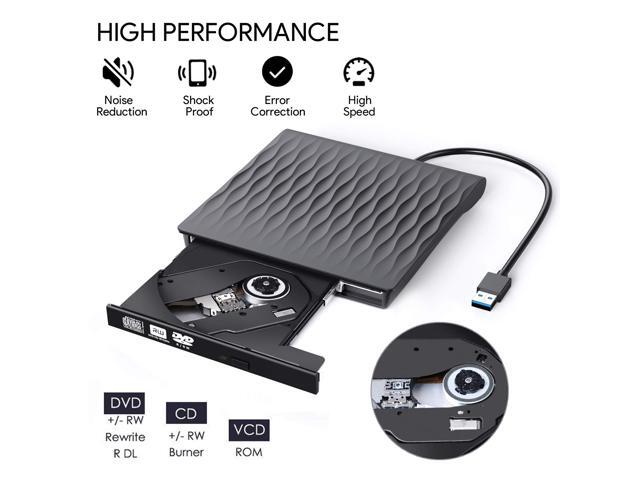 Jansicotek External CD DVD Drive, USB3.0/Type-C Slim Portable External CD DVD Rewriter Burner Writer,High Speed Data Transfer USB Optical Drives...