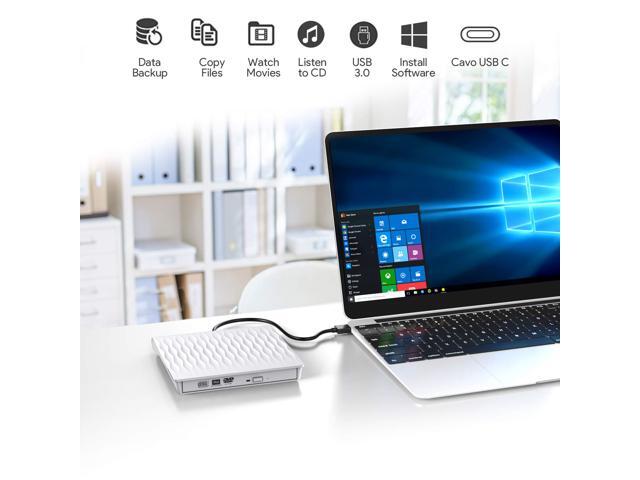 Jansicotek External CD DVD Drive, USB3.0/Type-C Slim Portable External CD DVD Rewriter Burner Writer,High Speed Data Transfer USB Optical Drives...