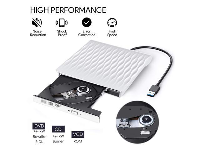 Jansicotek External CD DVD Drive, USB3.0/Type-C Slim Portable External CD DVD Rewriter Burner Writer,High Speed Data Transfer USB Optical Drives...