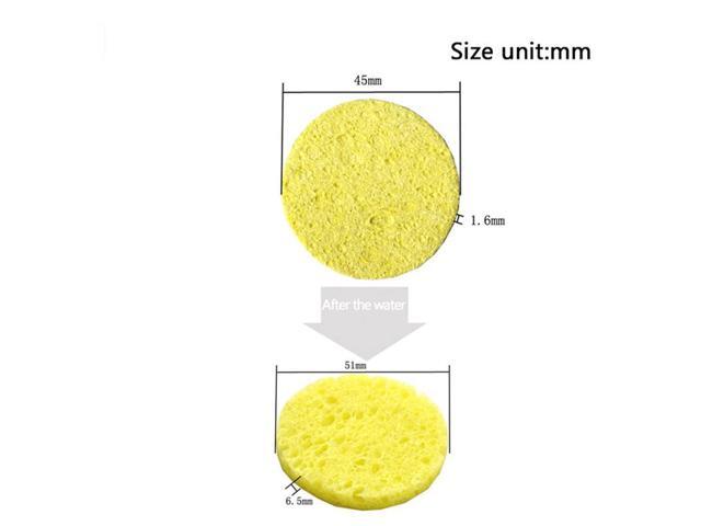 ELECALL 50pcs/Set High Temperature Enduring Round Shape Electric Welding Soldering Iron Cleaning Sponge Yellow Hot