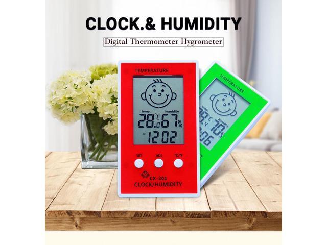 OUTEST CX-201 Digital Thermometer Hygrometer Electronic LCD Temperature Humidity Meter Weather Station baby face smile happy (White)
