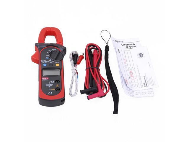 UNI-T UT204A DC/AC Voltage Current Digital Clamp Meter with Resistance, Capacitance, Frequency and Temperature Measurement