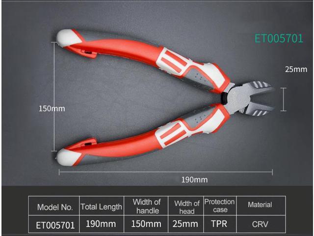 ELECALL Wire Cutter Pliers ET005701 7' Diagonal Pliers Cutting Nipper Wire Plier Hand Tools for Cable Cutter