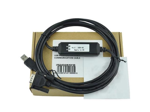10 PCS USB-A5 PLC Programming Cable USB Data Cable Debugging Cable PC Communication Cable Program Download Cable Dual Chip Design Zero Delay 3 Meter