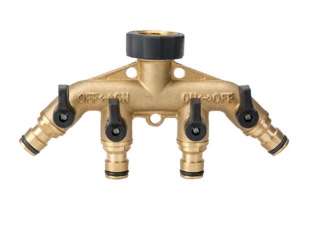 1Pcs 3/4' Brass 4 Way Tap Adaptor Beer Accessories Home Brewing Bar Tools
