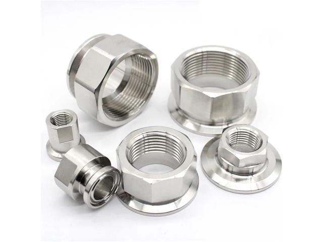 1/4' to 2' Stainless steel Tri Clamp 25.4mm 50.5mm 64mm 77.5mm BSPT hexagonal Female adaptor TC Tri clamp Female parts SS304(1 pac,TC 25.4MM_3/8')