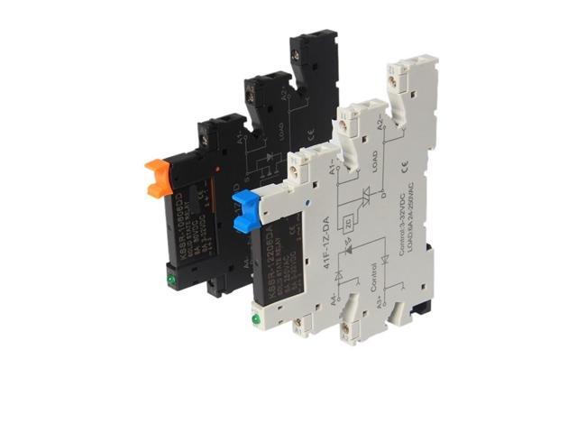 1Pcs KSSR Ultra-Slim SSR Solid State Relay Module with DIN Rail Mount Base Socket(DC to AC)