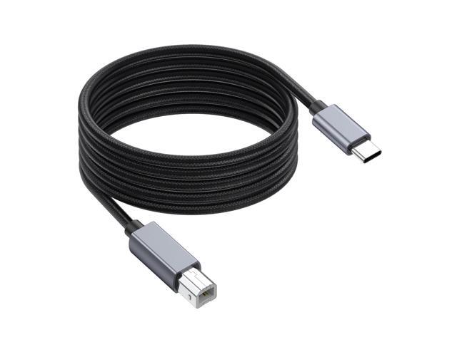 USB Cable USB C to B Printer Cable, Fast Speed Nylon Braided Cord for Keyboard and Music Controller TypeC USB B Cable