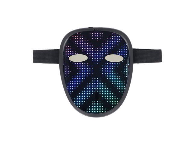 LED Face Cover, 28x32 Pixels 30 Images 40 Animations Light Up Display with Gesture Sensing and Type C Charging, for Cosplay Costume Parties...