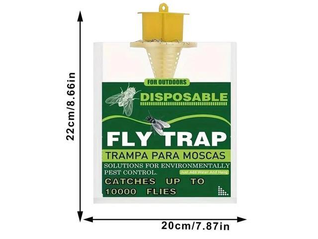 Green and white fly trap, outdoor hanging foldable fly trap, fly capture bag