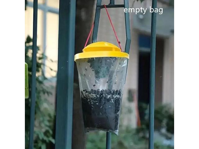 Two fly traps, outdoor hanging foldable fly traps, fly capture bags