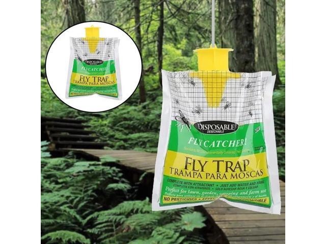 Three fly trap bags, outdoor hanging foldable fly trap bags, fly capture bags