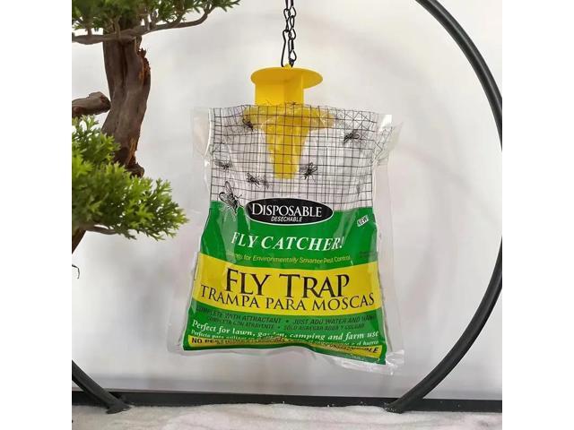 Three fly trap bags, outdoor hanging foldable fly trap bags, fly capture bags