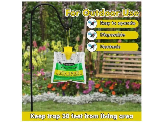 5 fly traps, outdoor hanging foldable fly traps, fly capture bags