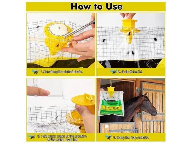 5 fly traps, outdoor hanging foldable fly traps, fly capture bags