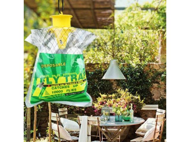 1 fly trap, fly trap, outdoor fly trap, fly capture bag, fly extermination bag