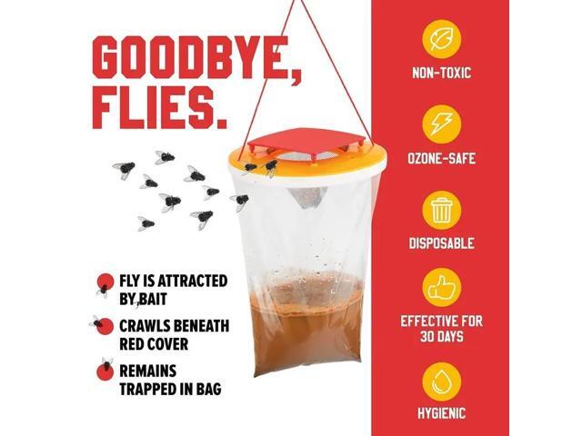 1 fly trap, fly trap, outdoor fly trap, fly capture bag, fly extermination bag