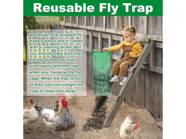 Green fly cage with a closed mouth, fly trap, fly-killing device, folding fly trap, fly-killing cage, fly trap for catching flies
